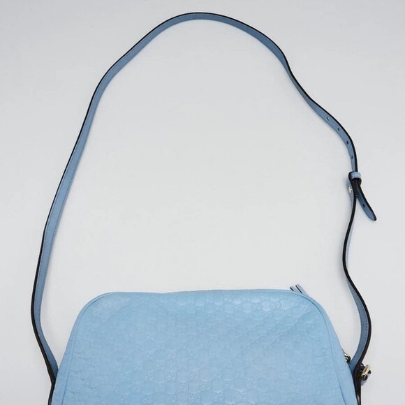 Gucci Light Blue Micro Guccissima Leather Crossbody Bag - Picture 4 of 10